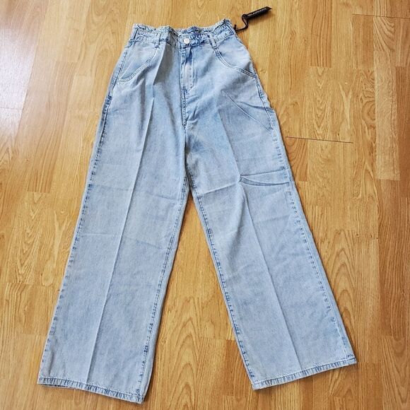 NEW! Blank NYC | Paperbag Waist Wide Leg Jeans - size Small - Picture 3 of 12